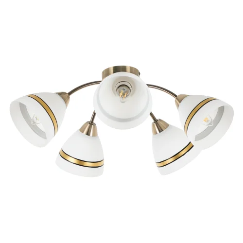 Люстра потолочная Emily MR1460-5C MyFar белая на 5 ламп, основание бронзовое в стиле классический современный фото 3 Люстра потолочная Emily MR1460-5C MyFar белая на 5 ламп, основание бронзовое в стиле классический современный фото 3