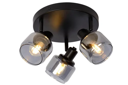Спот с 3 лампами Bjorn 77979/13/30 Lucide чёрный серый E14 в стиле классический 
