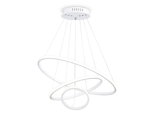 Светильник подвесной LED FL40818 Ambrella light белый 1 лампа, основание белое в стиле хай-тек современный кольца