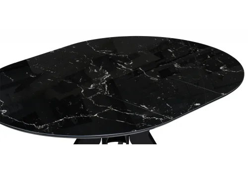 Стеклянный стол Рикла 110(150)х110х76 черный мрамор / черный 553566 Woodville столешница чёрная из стекло фото 5