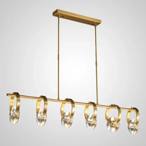 Светильник потолочный ADONICA LONG L12 204481-23 ImperiumLoft прозрачный на 12 ламп, основание латунь в стиле современный 