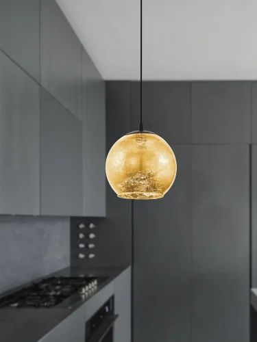 Светильник подвесной Albaraccin 98523 Eglo золотой 1 лампа, основание чёрное в стиле модерн  фото 2