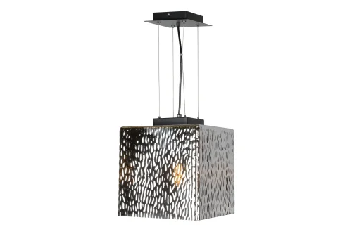 Светильник подвесной Cube A1407/A3 CR iLamp хром 1 лампа, основание чёрное в стиле современный лофт 