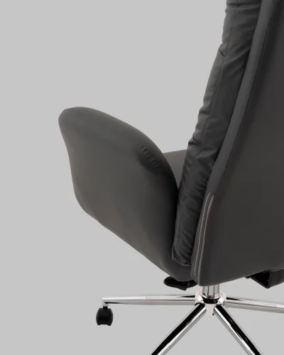 Кресло руководителя TopChairs Solid, серый УТ000040805 Stool Group, серый/экокожа, ножки/металл/хром, размеры - 1200*1280**** фото 7