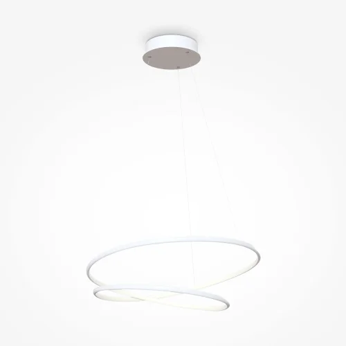 Светильник подвесной LED Nola MOD100PL-L47WK1 Maytoni белый 1 лампа, основание белое в стиле минимализм современный кольца фото 2