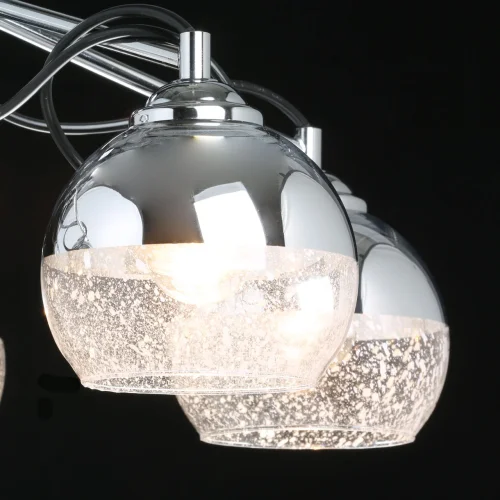 Люстра потолочная Вита 220013705 DeMarkt прозрачная на 5 ламп, основание хром в стиле современный шар фото 4