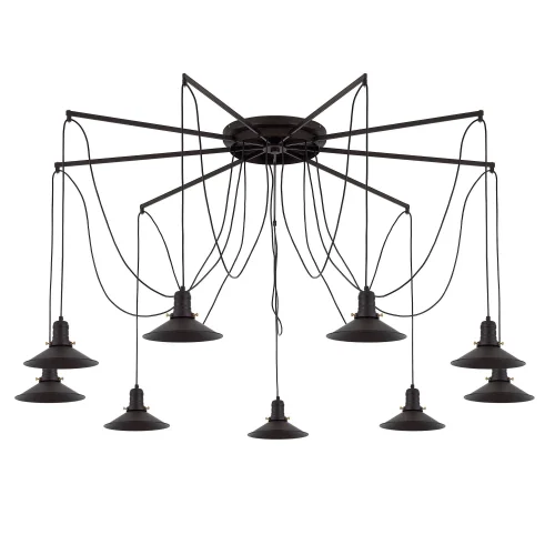 Светильник подвесной лофт Эдисон Spider CL451292 Citilux без плафона 9 ламп, основание коричневое в стиле лофт spider паук фото 15