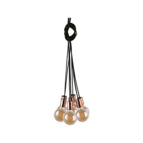 Светильник подвесной Cable Black/Copper 9746-NW Nowodvorski без плафона 7 ламп, основание чёрное в стиле лофт 