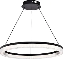 Светильник подвесной LED Cirkler 4399-6P Favourite белый на 1 лампу, основание чёрное в стиле современный кольца