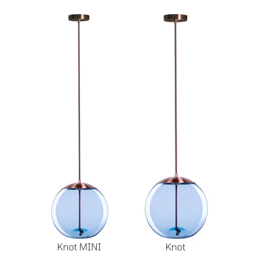 Светильник подвесной LED Knot 8133-B mini LOFT IT голубой 1 лампа, основание медь в стиле современный  фото 6