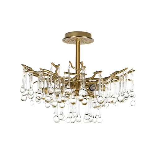 Люстра потолочная Coral 10351/460C AB LOFT IT прозрачная на 6 ламп, основание античное бронза в стиле современный флористика арт-деко ветви