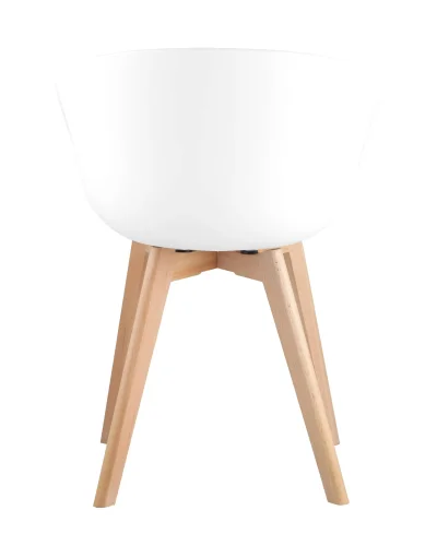Кресло LIBRA, белое с подушкой, деревян. ножки УТ000000859 Stool Group, белый/ткань, ножки/дерево/коричневый, размеры - ****565*495 фото 4