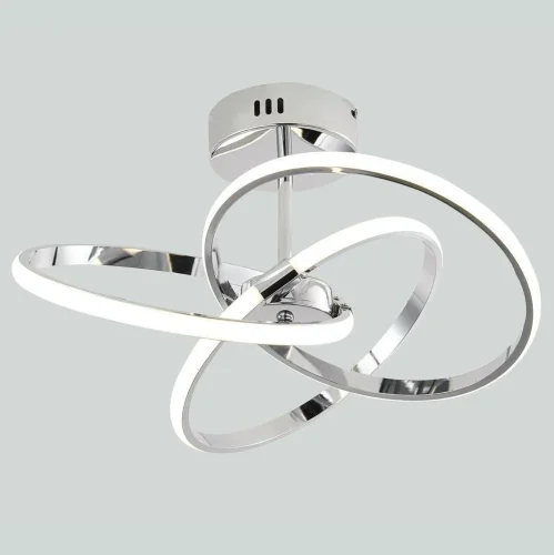 Светильник потолочный LED Nino V2820-CL Moderli белый на 1 лампу, основание хром в стиле хай-тек кольца