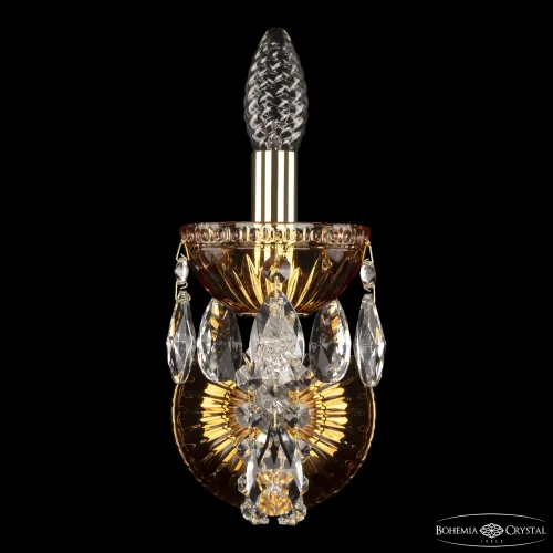 Бра 5402B/1/141 G Amber/M-1G Bohemia Ivele Crystal без плафона на 1 лампа, основание золотое прозрачное в стиле классический sp фото 4