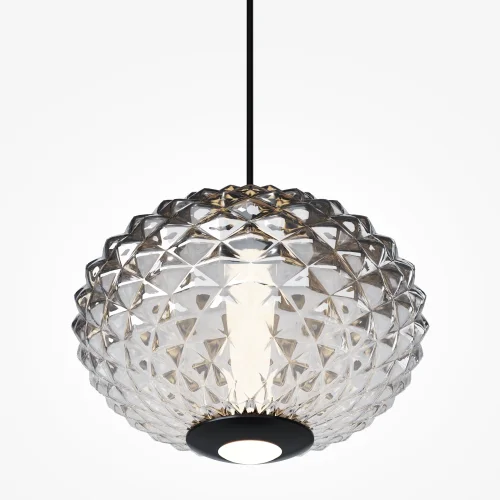 Светильник подвесной LED Bruma MOD397PL-L10B3K Maytoni дымчатый на 1 лампу, основание чёрное в стиле современный фото 2