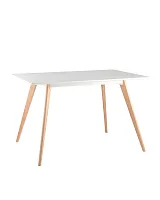 Стол обеденный FRANK 120*80, белый на дер. ножках УТ000000930 Stool Group столешница белая из мдф