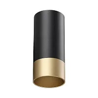 Светильник накладной Slim 370867 Novotech золотой чёрный 1 лампа, основание чёрное в стиле современный круглый