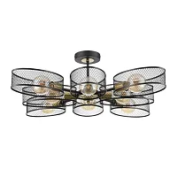 Люстра потолочная Vivana 8193/8C Lumion чёрная на 8 ламп, основание чёрное в стиле лофт 
