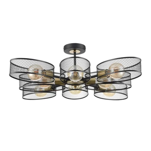 Люстра потолочная Vivana 8193/8C Lumion чёрная на 8 ламп, основание чёрное в стиле лофт 