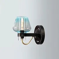 Бра MONTALEMBERT SCONCE BY Studios Черный, Голубой 101769-26 ImperiumLoft голубой 1 лампа, основание золотое в стиле современный 