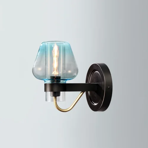 Бра MONTALEMBERT SCONCE BY Studios Черный, Голубой 101769-26 ImperiumLoft голубой на 1 лампу, основание золотое в стиле современный 
