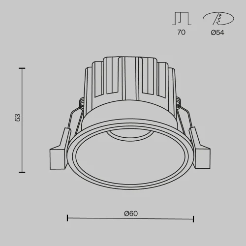 Светильник точечный LED Round DL058-7W4K-B Maytoni чёрный на 1 лампу, основание в стиле современный фото 10
