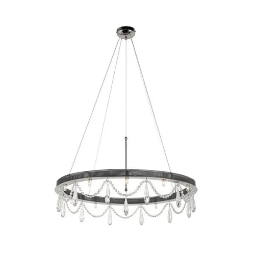 Люстра подвесная Artena H 1.3.80.600 N Arti Lampadari без плафона на 10 ламп, основание никель в стиле замковый классический Люстра подвесная Artena H 1.3.80.600 N Arti Lampadari без плафона на 10 ламп, основание никель в стиле замковый классический