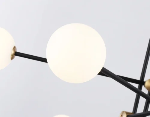 Люстра на штанге TR2523 Ambrella light белая на 6 ламп, основание латунь в стиле современный  фото 6