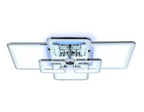 Люстра потолочная LED с пультом FA5307 Ambrella light хром белая на 1 лампа, основание хром в стиле современный хай-тек с пультом квадраты фото 4