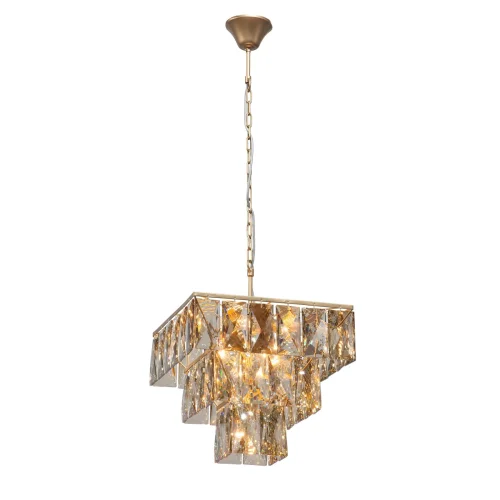 Люстра подвесная V5274-8/8+1 Vitaluce янтарная на 9 ламп, основание золотое в стиле современный классический Люстра подвесная V5274-8/8+1 Vitaluce янтарная на 9 ламп, основание золотое в стиле современный классический