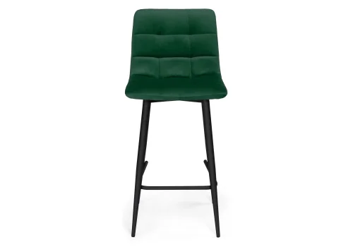 Полубарный стул Чилли К зеленый / черный 533170 Woodville, зелёный/велюр, ножки/металл/чёрный, размеры - ****430*420 фото 2