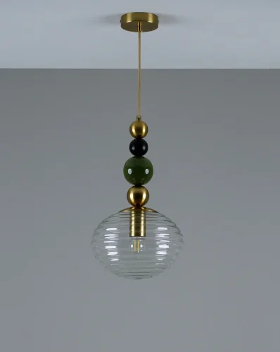 Светильник подвесной Arti V10914-P Moderli прозрачный 1 лампа, основание золотое в стиле современный выдувное фото 2