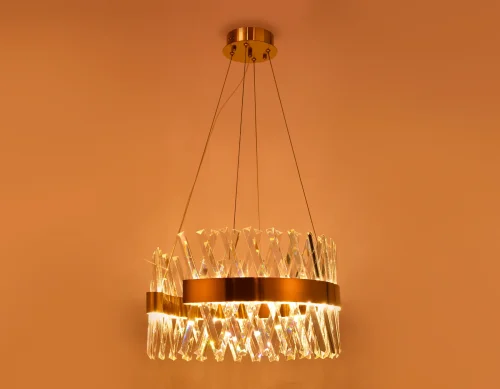 Светильник подвесной LED Traditional TR5309 Ambrella light прозрачный 1 лампа, основание золотое в стиле классический кольца фото 7