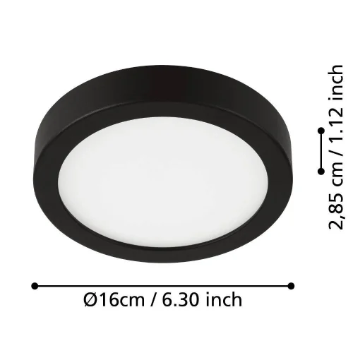Светильник накладной LED Fueva 5 900637 Eglo белый 1 лампа, основание чёрное в стиле современный круглый фото 4