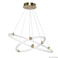 Светильник подвесной LED Толедо 312015502 DeMarkt белый 1 лампа, основание латунь в стиле хай-тек кольца
