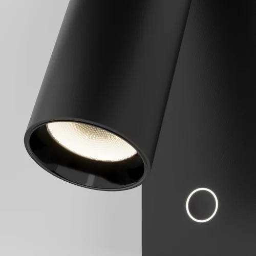 Бра с выключателем LED Twist C077WL-L3B3K Maytoni чёрный на 1 лампу, основание чёрное в стиле современный хай-тек для чтения фото 2