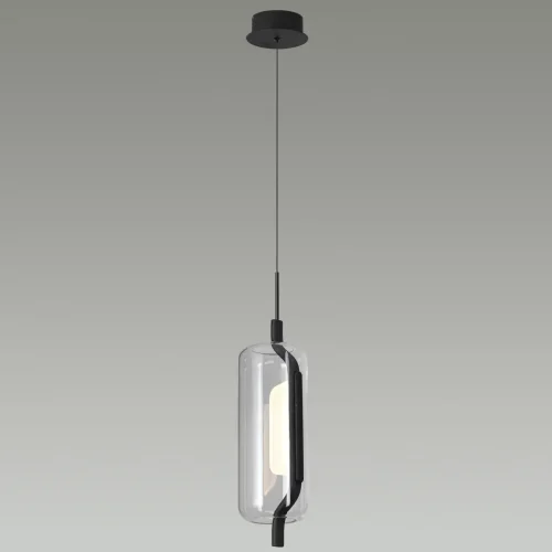 Светильник подвесной LED Kavia 5003/10L Odeon Light прозрачный 1 лампа, основание чёрное в стиле современный  фото 4