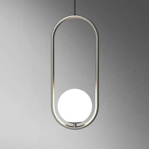 Светильник подвесной Matthew McCormick hoop 40 Silver MILA Pendant 179965-22 ImperiumLoft белый 1 лампа, основание серебряное в стиле современный  фото 12