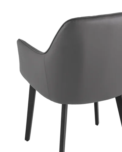 Стул Прайм NEW, экокожа серая УТ000031314 Stool Group, серый/экокожа, ножки/металл/чёрный, размеры - ****530*590 фото 6