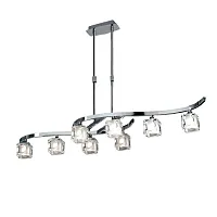 Люстра На штанге CUADRAX CROMO 0956 Mantra Испания белая прозрачная на 8 ламп, основание хром в стиле современный Люстра На штанге CUADRAX CROMO 0956 Mantra Испания белая прозрачная на 8 ламп, основание хром в стиле современный