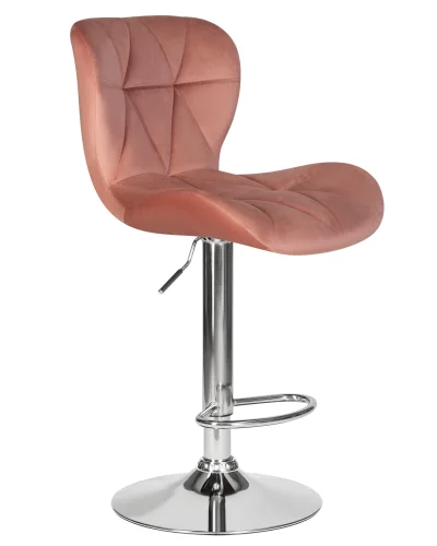 Стул барный 5022-LM BARNY, цвет сиденья пудрово-розовый велюр (MJ9-32), цвет основания хромированная сталь Dobrin, розовый/велюр, ножки/металл/хром, размеры - 890*1100***460*540 фото 3
