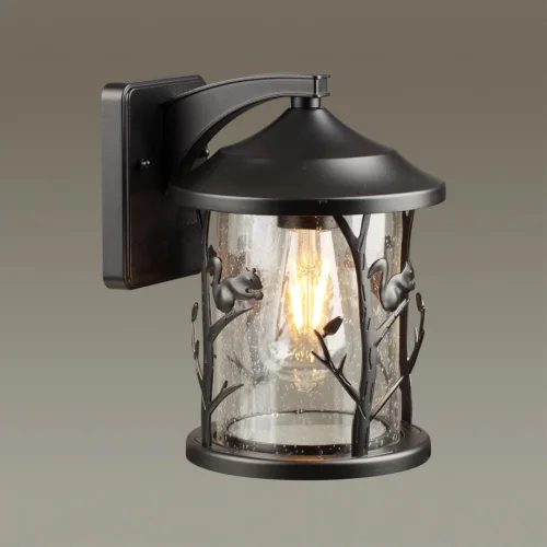 Настенный светильник уличный Cuita 4963/1W Odeon Light уличный IP44 чёрный на 1 лампу, плафон прозрачный в стиле классический E27 фото 5