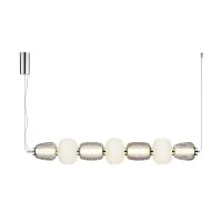 Светильник подвесной LED Pattern MOD267PL-L42CH3K Maytoni белый серый на 1 лампу, основание хром в стиле современный арт-деко 