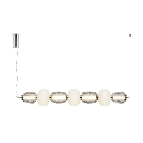 Светильник подвесной LED Pattern MOD267PL-L42CH3K Maytoni белый серый на 1 лампу, основание хром в стиле современный арт-деко 