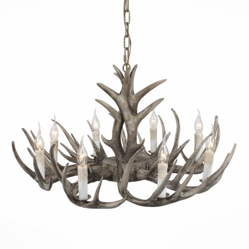 Люстра подвесная Corna SL154.703.08 ST-Luce без плафона на 8 ламп, основание серое в стиле кантри замковый рога фото 6