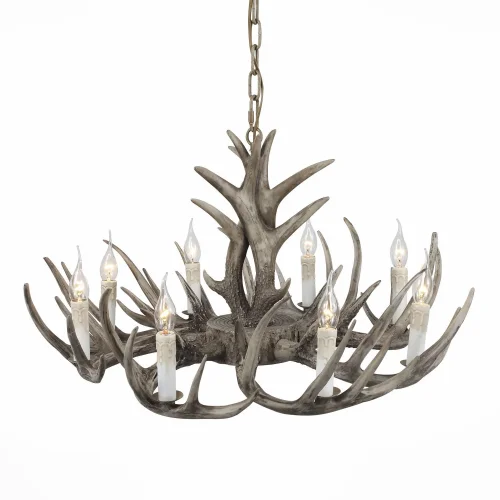 Люстра подвесная Corna SL154.703.08 ST-Luce без плафона на 8 ламп, основание серое в стиле кантри замковый рога фото 6