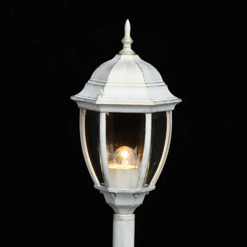 Парковый светильник Фабур 804041001 DeMarkt уличный IP44 белый 1 лампа, плафон прозрачный в стиле классический E27 фото 4