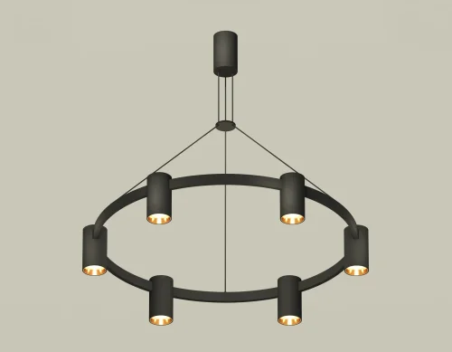 Светильник подвесной XB9022152 Ambrella light золотой чёрный 6 ламп, основание чёрное в стиле хай-тек современный 