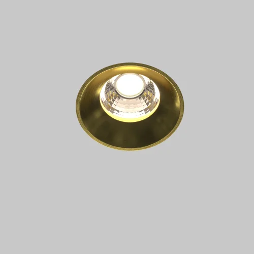 Светильник точечный LED Round DL058-12W4K-TRS-BS Maytoni латунь 1 лампа, основание белое в стиле хай-тек современный круглый для затирки фото 3