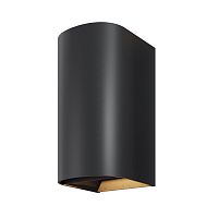 Настенный светильник ЛЕД уличный Драп / Drape O526WL-L20B3K Maytoni уличный IP65 чёрный на 1 лампу, плафон чёрный в стиле современный ЛЕД